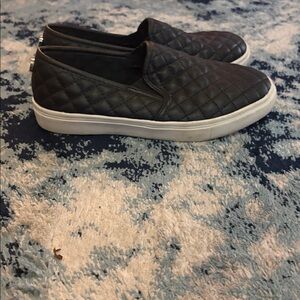 Steve Madden Black Quilted Slip-On Shoes